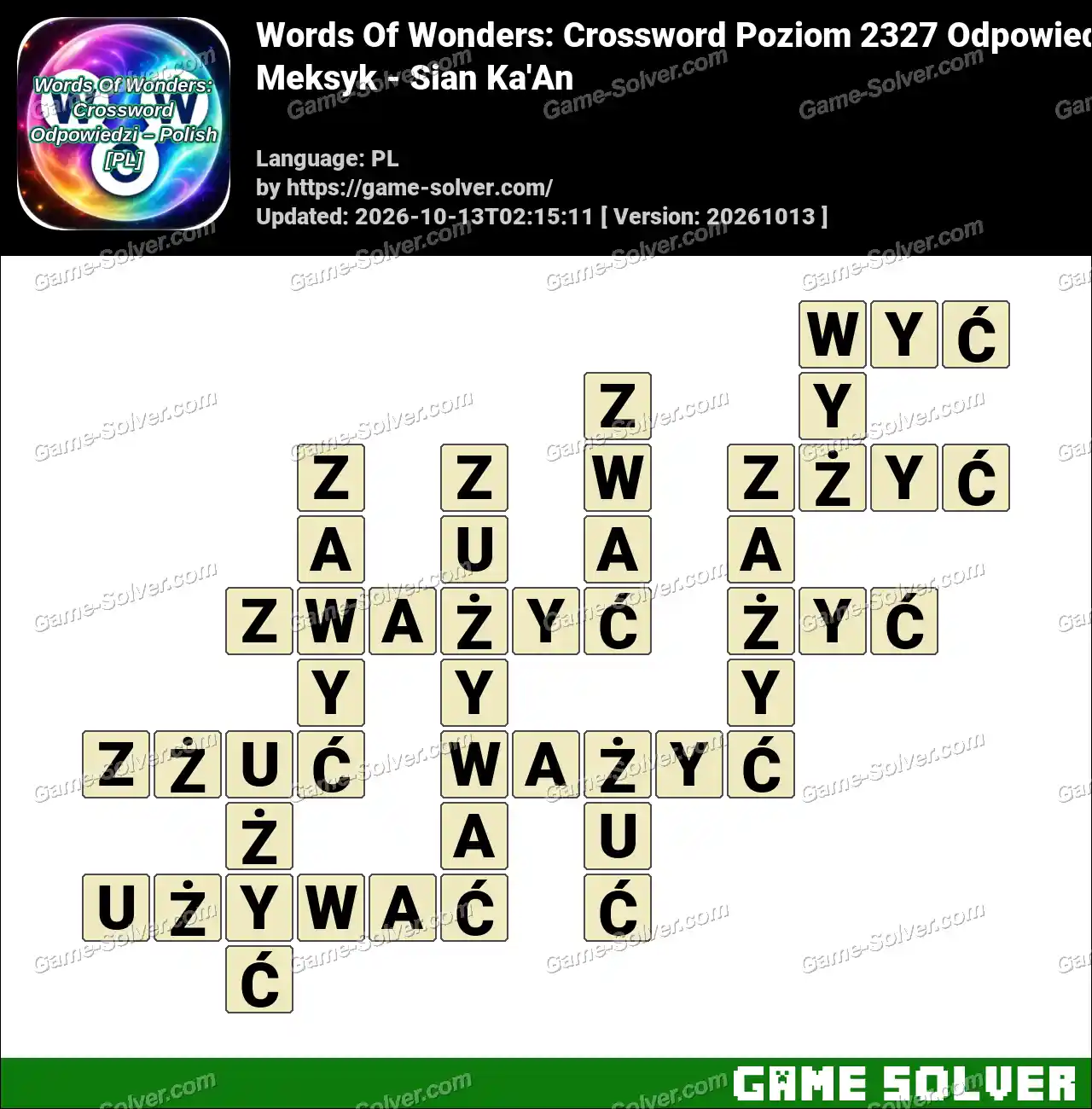 Words Of Wonders: Crossword Poziom 2327 Odpowiedzi – Meksyk – Sian Ka’An